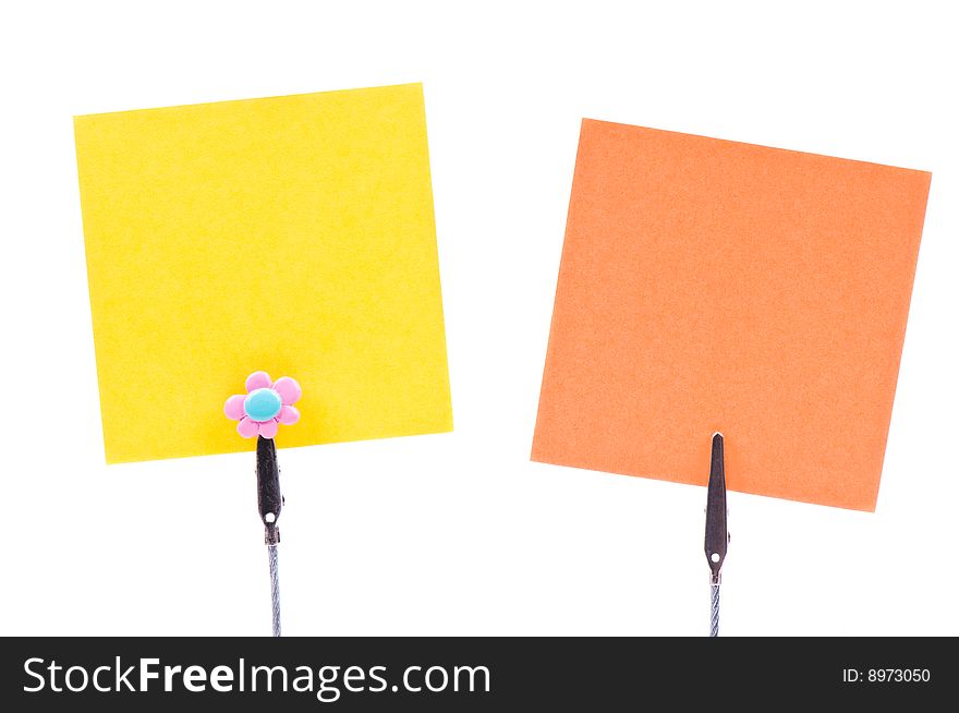 Blank sticky note isolated on the white background