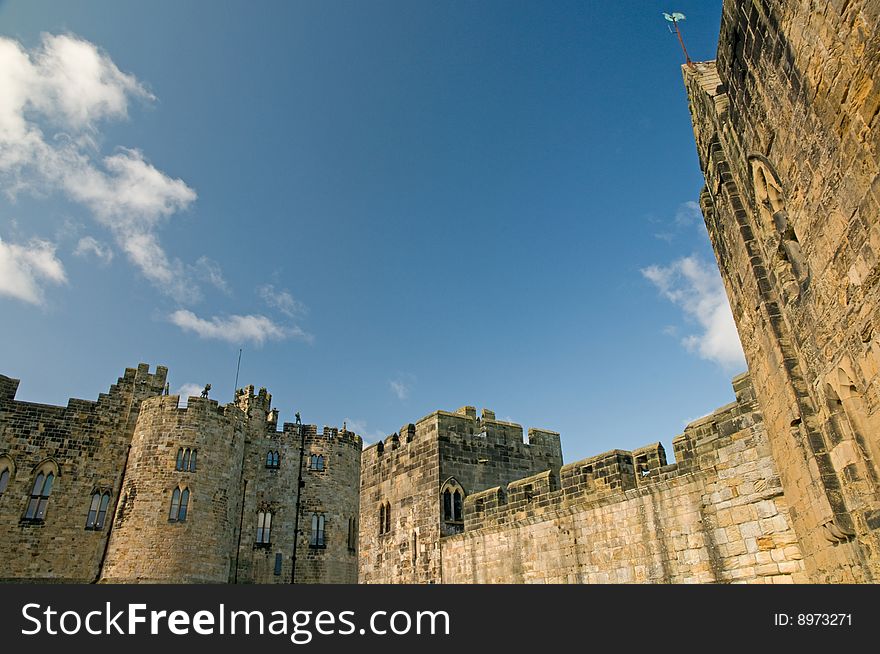 The magnificent alnwick castle in england. The magnificent alnwick castle in england