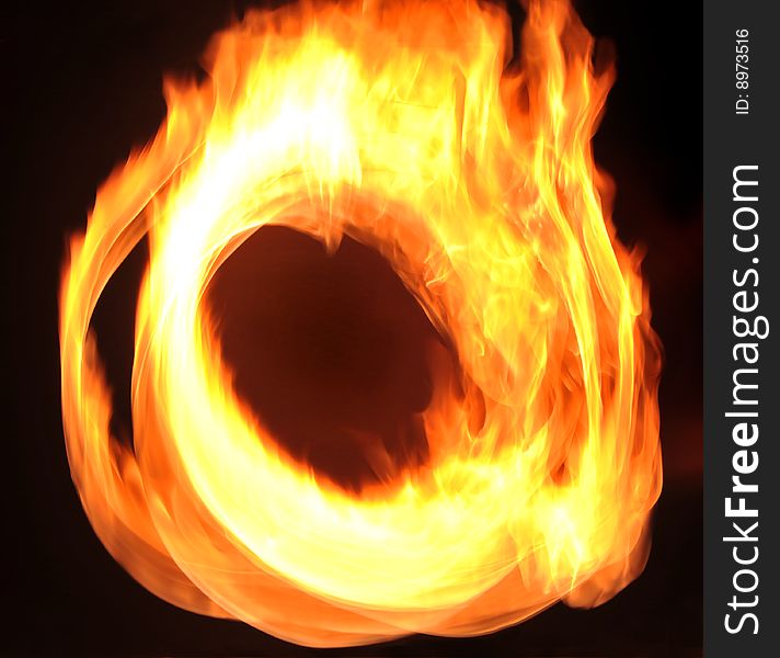 Fire burning form a circle, studio shot