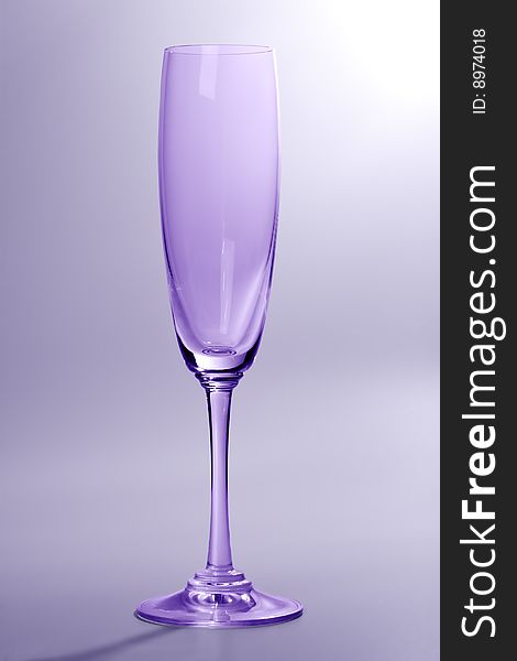 Empty violet glass on a light background. Empty violet glass on a light background
