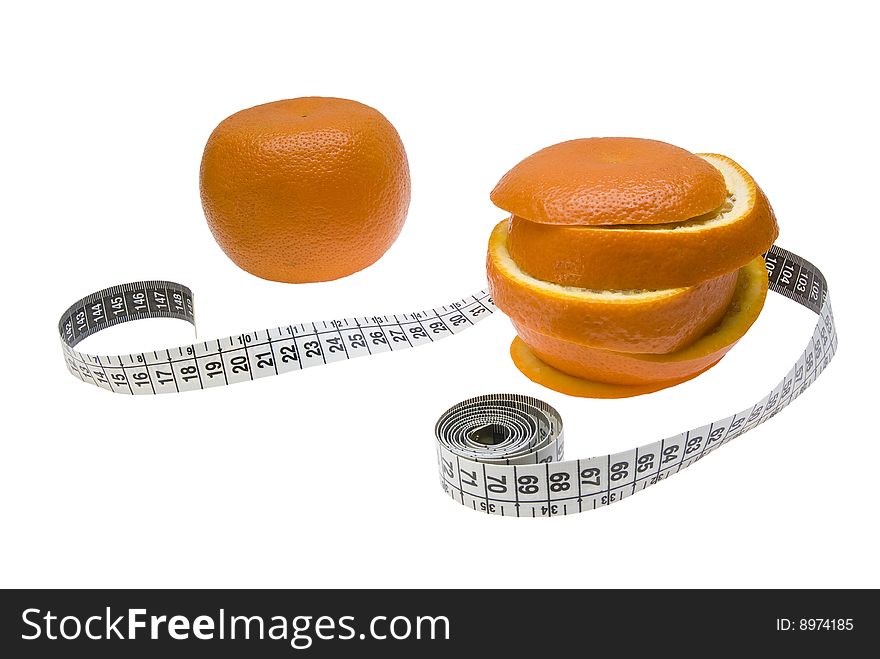 Two grapefruits and a measuring tape