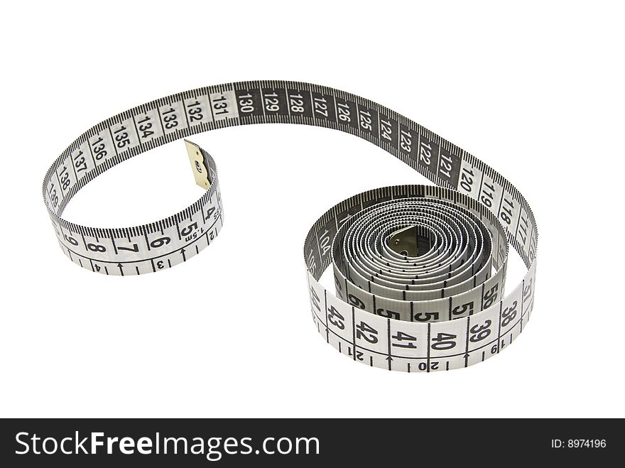 Measuring tape isolated on white background