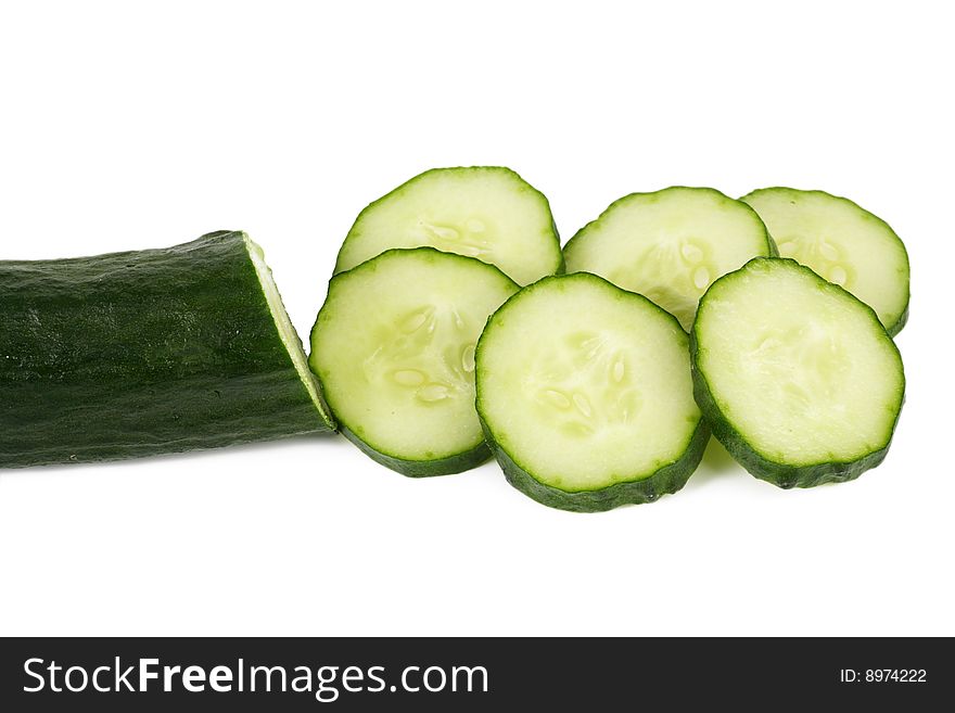 Cucumber and slices isolated