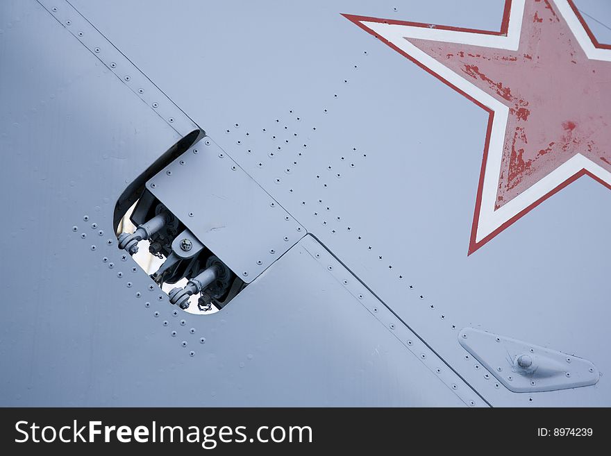 Five-pointed red star on fighter