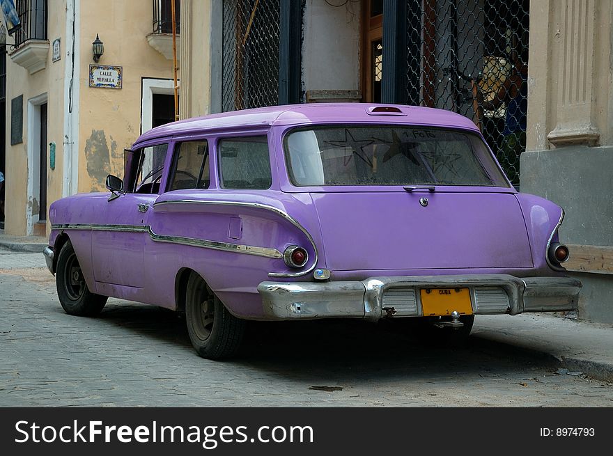 Tropical oldtimer parked in the streets of Havana. Tropical oldtimer parked in the streets of Havana