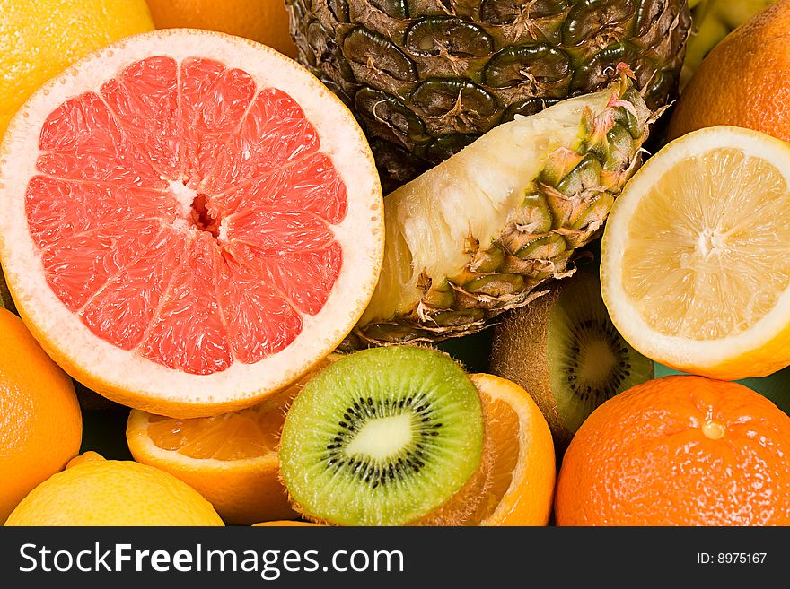 Background of group of fresh citrus fruits. Background of group of fresh citrus fruits