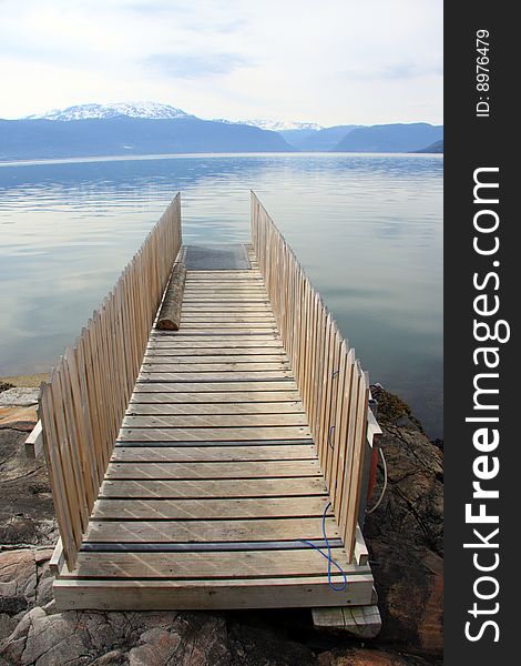 Springboard near a lake in Norway