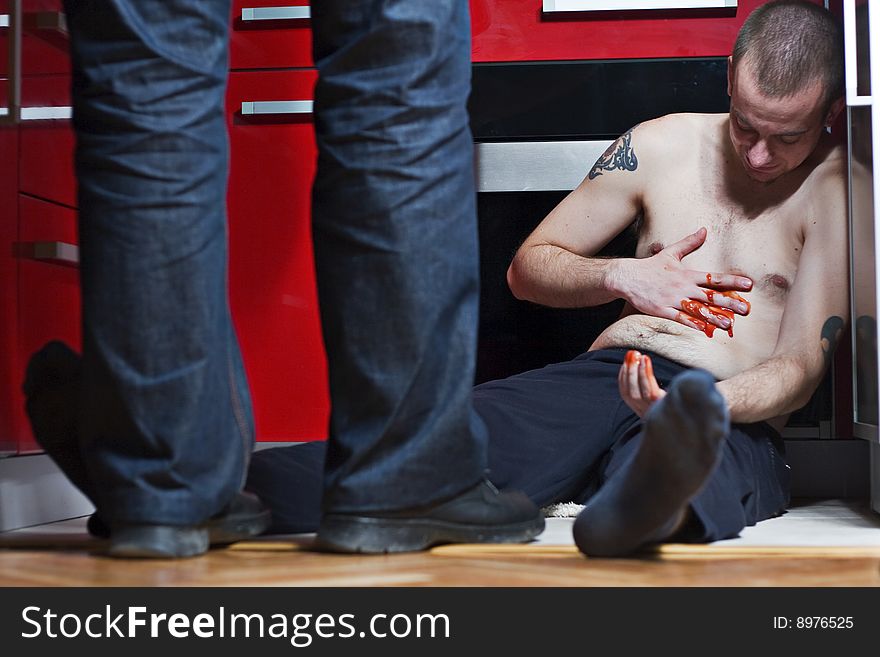 Gangster With Knife And His Victim