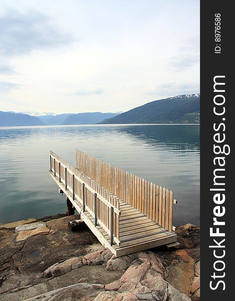 Springboard near a lake in Norway