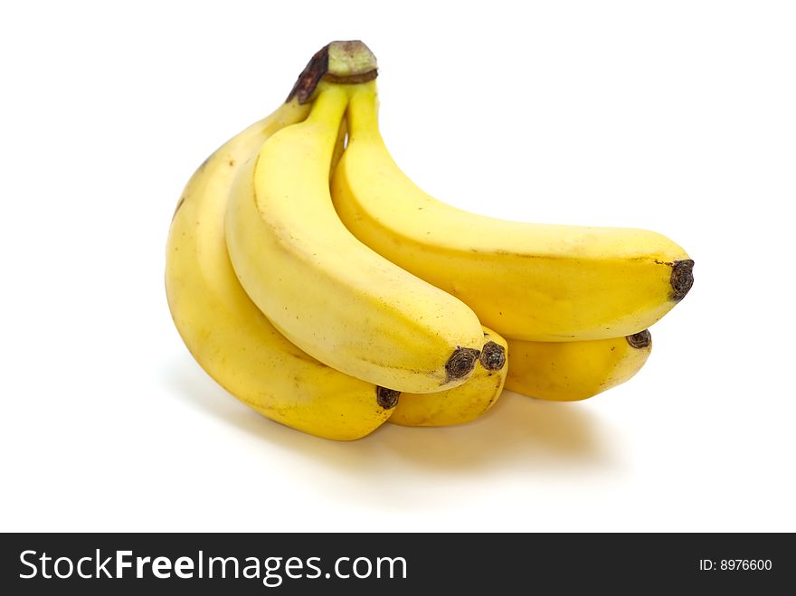 Some bananas isolated on the white background