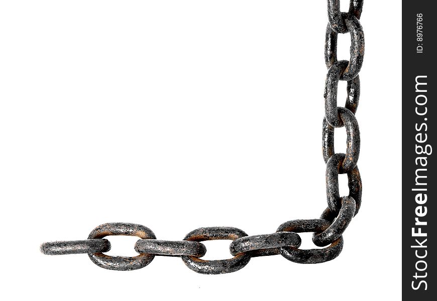 Old rusty metal chain isolated on white. Old rusty metal chain isolated on white