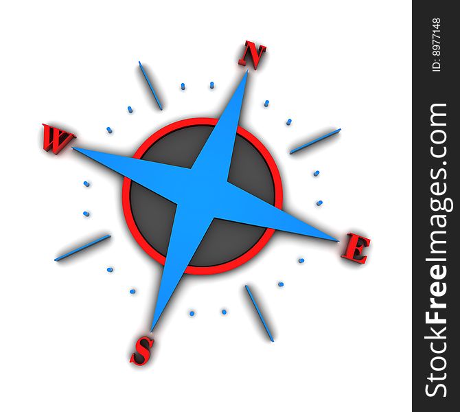 Blue and red compass over a swirl pattern, tilted slightly. Blue and red compass over a swirl pattern, tilted slightly.