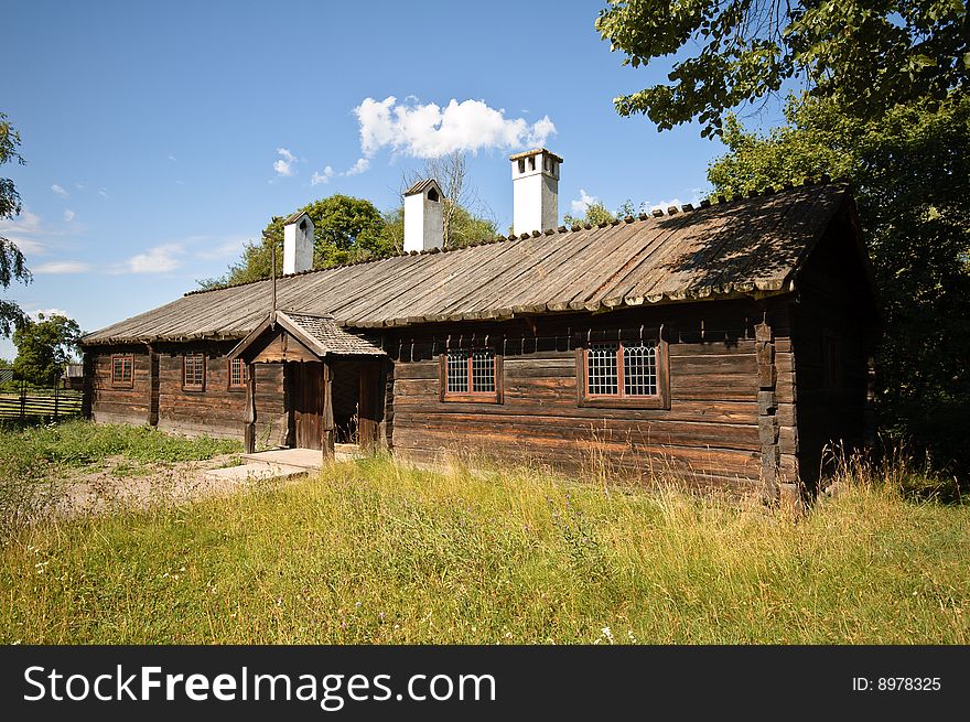 Typical wooden swedish house in skansen