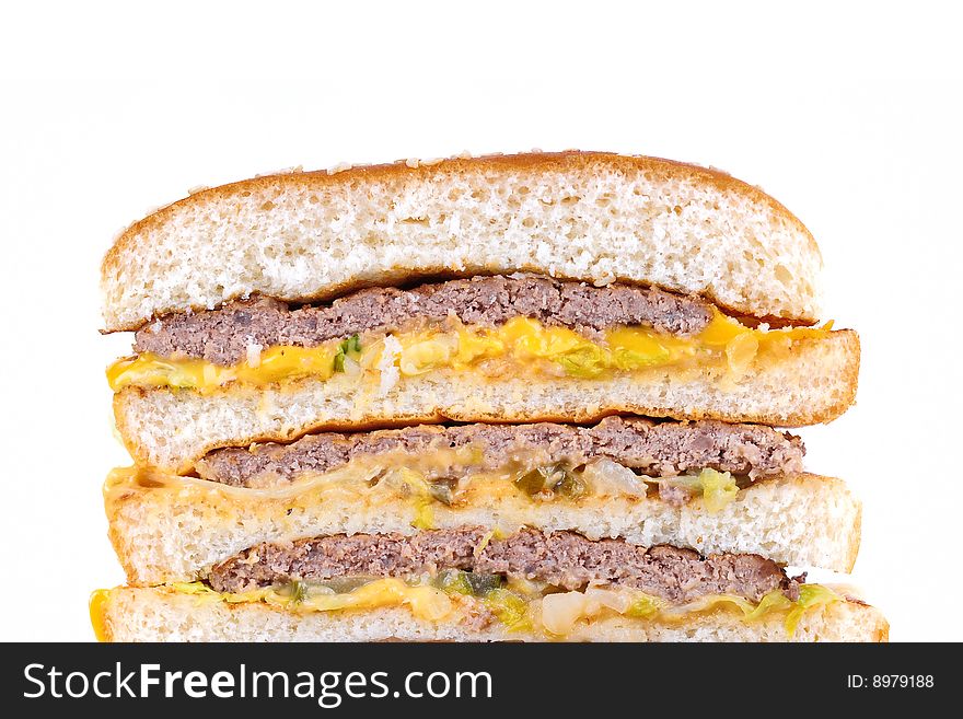 A hamburger isolated white background