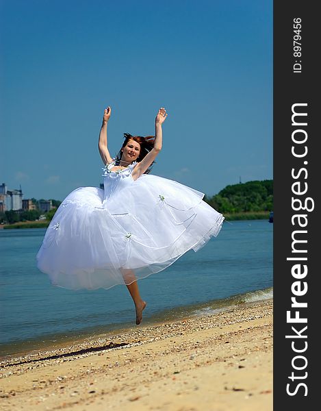 Bride on a beach