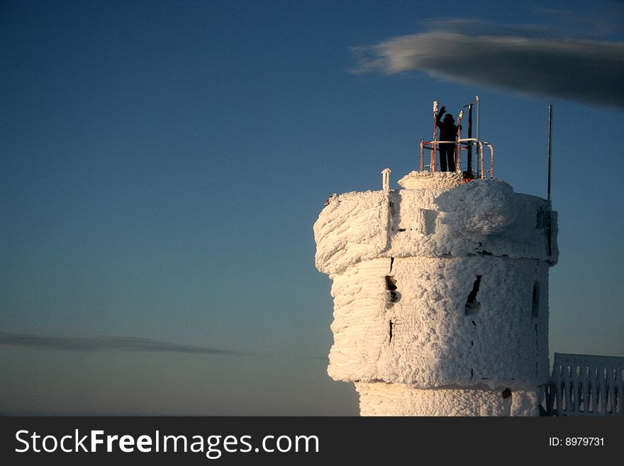 Tower Covered With Rime Ice