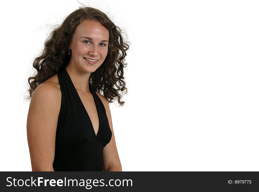 Portrait of pretty teen girl, isolated. Portrait of pretty teen girl, isolated.