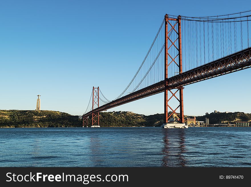 25 de Abril Bridge in Lisbon, Portugal.