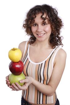 Woman With Apples. Royalty Free Stock Photos Woman With Apples. Royalty Free Stock Photos