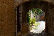 Back Alley, Rhodes, Greece Royalty Free Stock Images Back Alley, Rhodes, Greece Royalty Free Stock Images