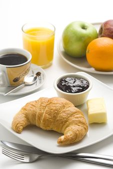 Continental Breakfast Of Coffee And Croissants Royalty Free Stock Images Continental Breakfast Of Coffee And Croissants Royalty Free Stock Images