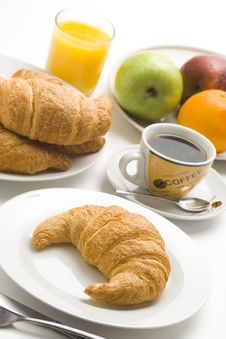Continental Breakfast Of Coffee And Croissants Stock Photo Continental Breakfast Of Coffee And Croissants Stock Photo