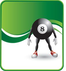 Eight Ball Cartoon Character Royalty Free Stock Photography Eight Ball Cartoon Character Royalty Free Stock Photography