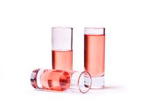 Thin Glasses With Pink Liquid Royalty Free Stock Photo Thin Glasses With Pink Liquid Royalty Free Stock Photo