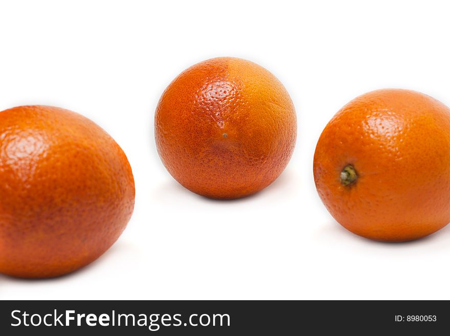 Three oranges, invoice of the skin insulated on white background. Three oranges, invoice of the skin insulated on white background
