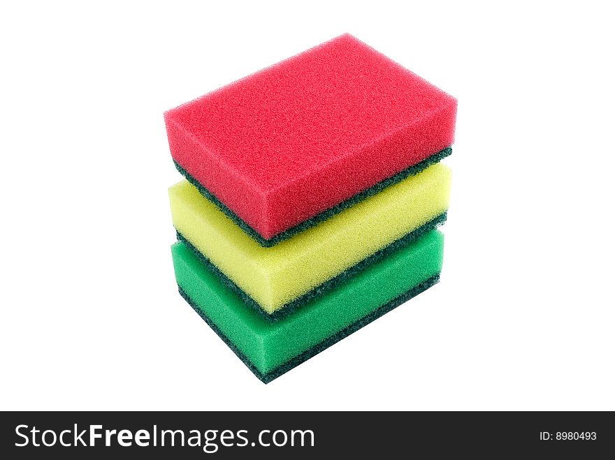 Multicolored sponges for washing dishes