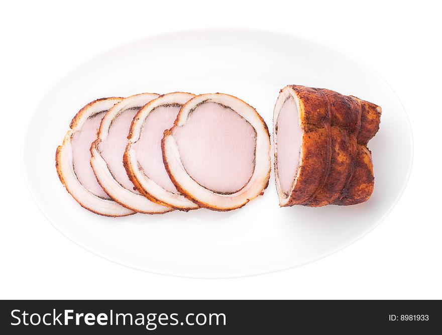 Delicious Baked Ham With Bacon. Bon Appetit!