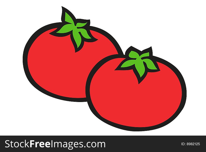 Illustration of tomatoes on a white background