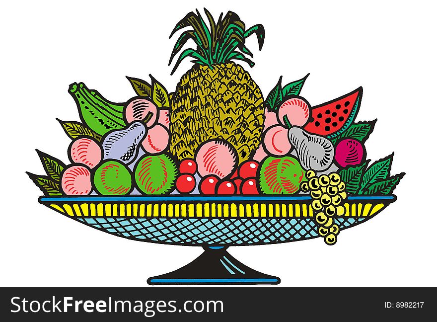 Still Life on a composition of fruit on a white background