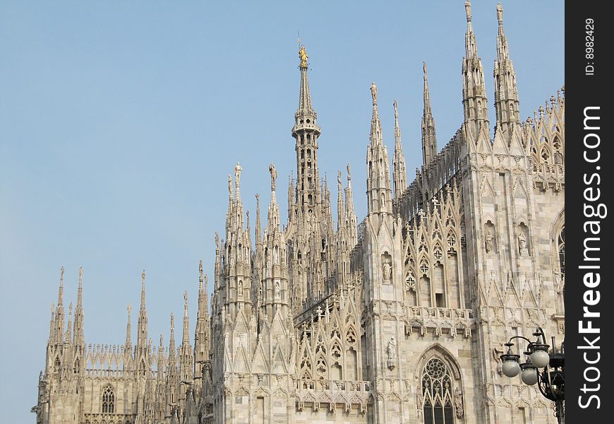 Detail of Milan cathedral
