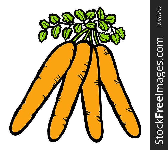 Illustration of a carrot on a white background