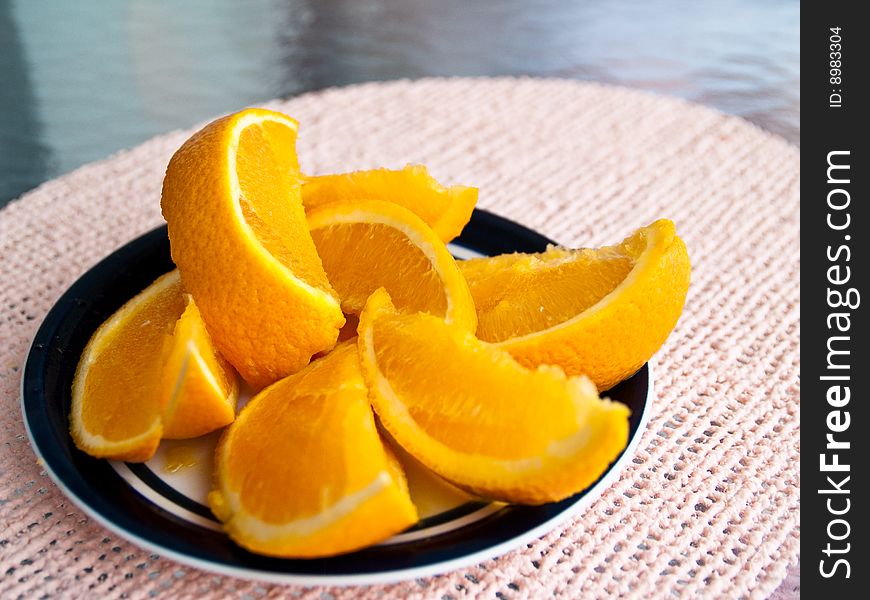 Freshly Cut Oranges