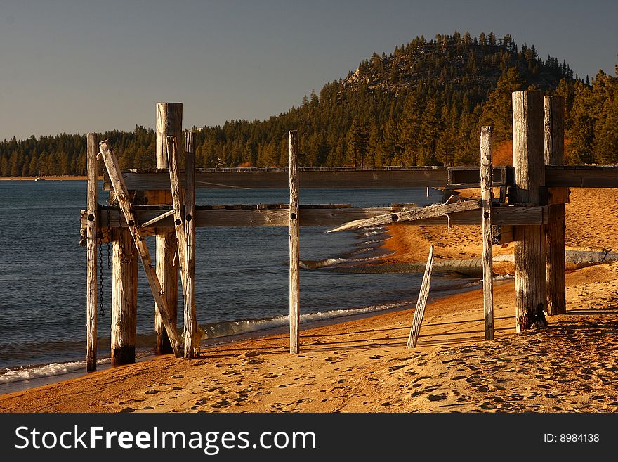 Lake tahoe in spring during sunset. Lake tahoe in spring during sunset