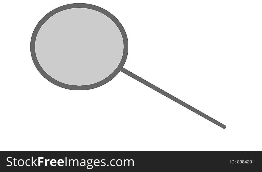 The magnifying glass on white background