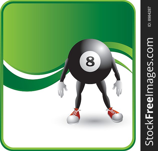 Eight Ball Cartoon Character