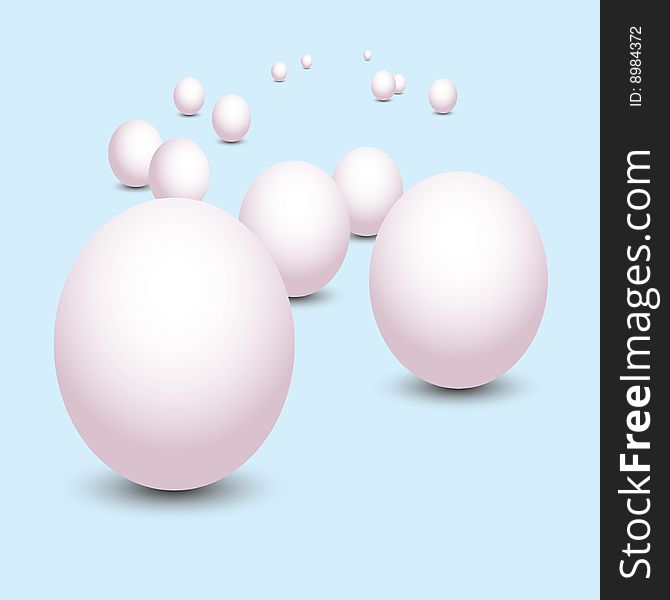 Isolated picture of scattered eggs