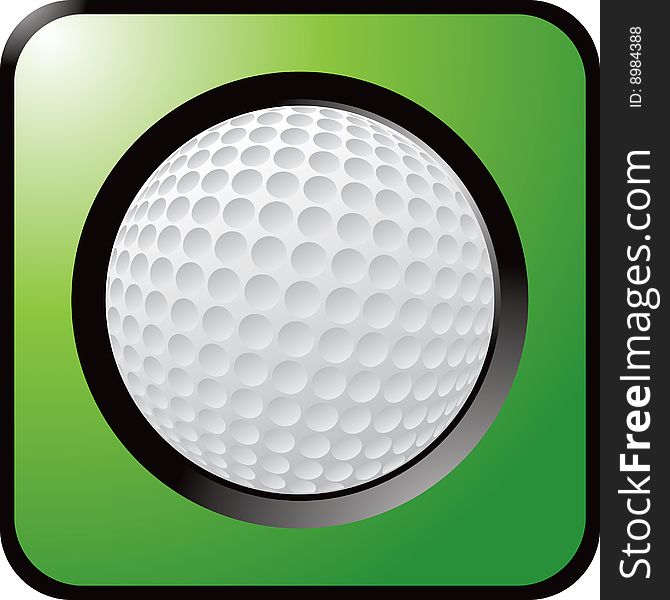 Close up picture of a golf ball on a green background. Close up picture of a golf ball on a green background