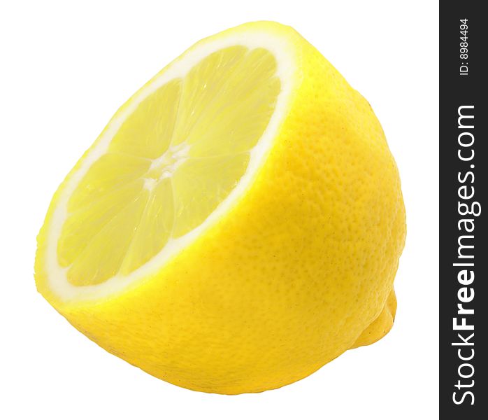 Fresh yellow lemon isolated over white with clipping path