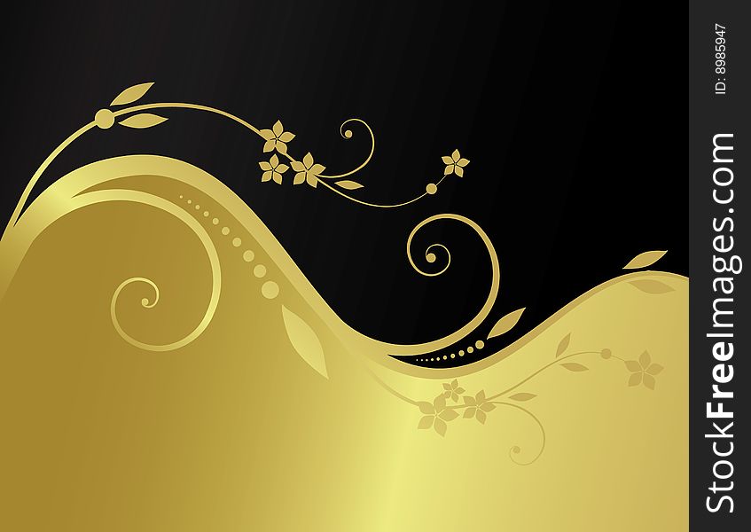 Golden Floral Background