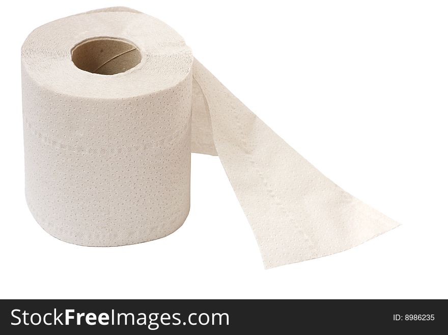 Toilet paper isolated on the white background