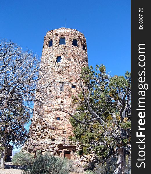An indian tower in Grand Canyon. An indian tower in Grand Canyon