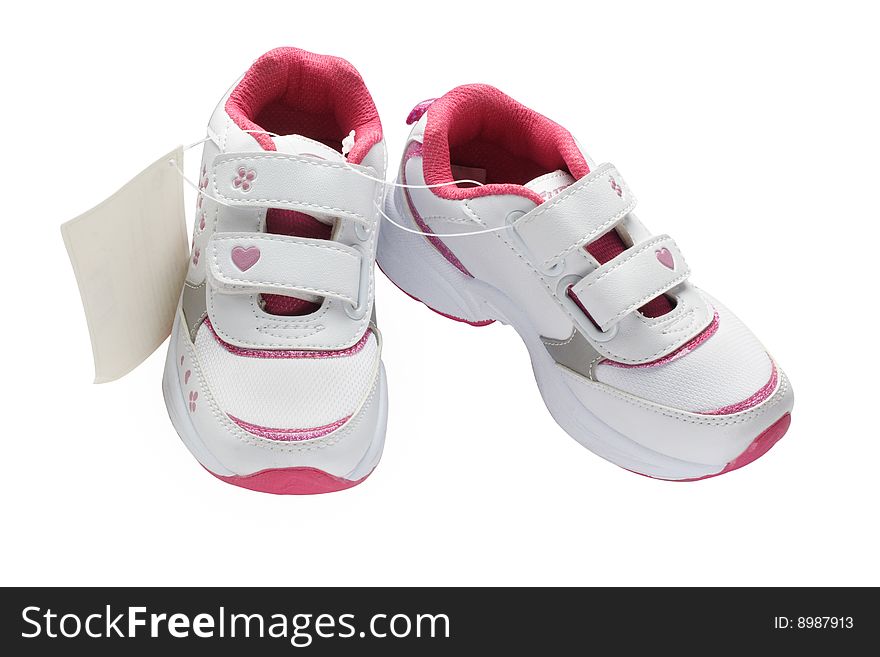 Child sneakers with the price tag