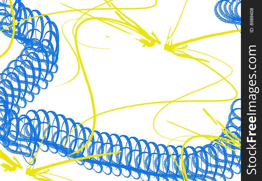 Abstract illustration in blue and yellow. Abstract illustration in blue and yellow