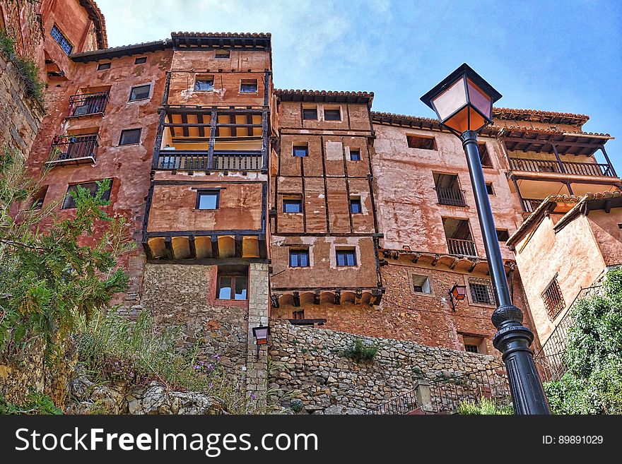 AlbarracÃ­n, a village in the province of Teruel, community of Aragon in Spain. AlbarracÃ­n, a village in the province of Teruel, community of Aragon in Spain.