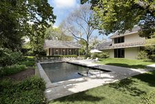 Pool With Club House Stock Photography Pool With Club House Stock Photography