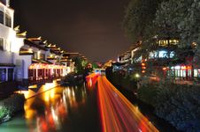 Night Scene Of Qinhuai River And The Boats Lights Royalty Free Stock Photo Night Scene Of Qinhuai River And The Boats Lights Royalty Free Stock Photo
